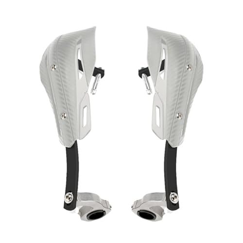 Motorrad-Handschutz, Motorrad-Handprotektoren, Universelle Aluminium und PP Kunststoff Handschirme Einstellbar, stoßfest und wasserdicht für Dirt Bike, Motocross, Racing, ATV, Quad(Weiß)