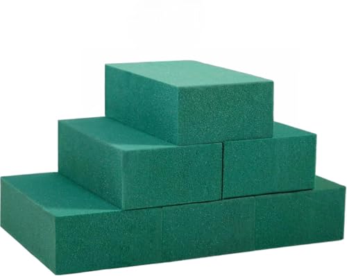 FLOFARE Pack of 6 Floral Foam Blocks Each (6L x 3W x 1.75H) Green Wet & Dry Flower Foam for Fresh & Artificial Flower Arrangement Plant Foam Florist Supplies for DIYs Arts Crafts & Weddings