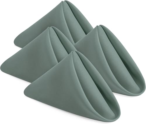 Image of Dining Table Napkins Polycotton Set of 6 Cloth Napkins for Dining Table Dinner Napkins Cloth 17x17 Inches for Party Wedding Cocktails Restaurant Decoration Regular Use Napkins-Light Grey