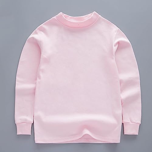 Criança menino camisa de manga comprida meninos e meninas ajuste clássico gola redonda T | Camisas d