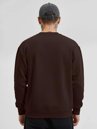Image of LEOTUDE Regular Fit Stylish Loopknit Sweatshirt for Men's W11 All JAN25 P Brown L