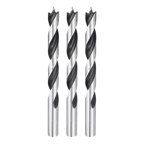 QUARKZMAN 3 Stück Zentrierspiralbohrer 9.5mm(3/8) Durchmesser Gerader Rundschaft Metrische Zentrierspiralbohrer Für Weichholz Hartholz Sperrholz Plastik Gummi Silberton