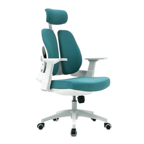 Rolling Desk Ergonomic Office Chair High Back, Executive Swivel Chairs with Adjustable Armrest, Lumbar Support and Headrest(Blue