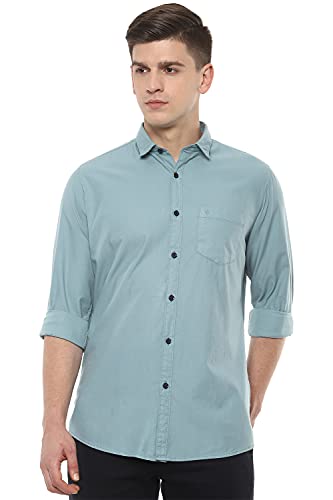 Image of Van Heusen Men's Cotton Slim Fit Solid Casual Shirt