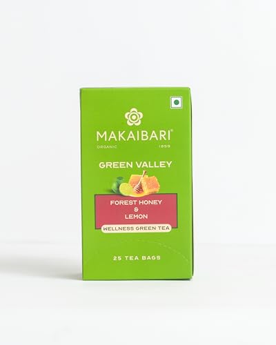 Image of Makaibari Apoorva Green Valley Forest Honey and Lemon Darjeeling Green 25 Tea Bags | Comforting & Refreshing Flavour | Rich in Anti-oxidants | Low-Caffeine | Made With Finest Ingredients