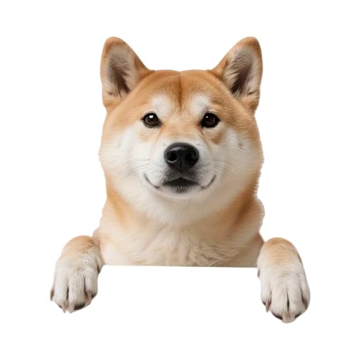 Wasserdichter Shiba Inu Hunde-Auto-Aufkleber 14 cm, Glänzend Vinyl Stoßstangen-Aufkleber Langlebige Kratzabdeckung Aufkleber für Autos SUVs Laptops Tablets Helme Türen Wände Fenster 2 Stück