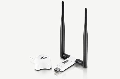 Miniatura 4 de Netis Adaptador USB inalámbrico N de largo alcance de 300 Mbps con dos antenas de 5dBi y base USB 2.0 (WF-2116), 300 Mbps de alta ganancia