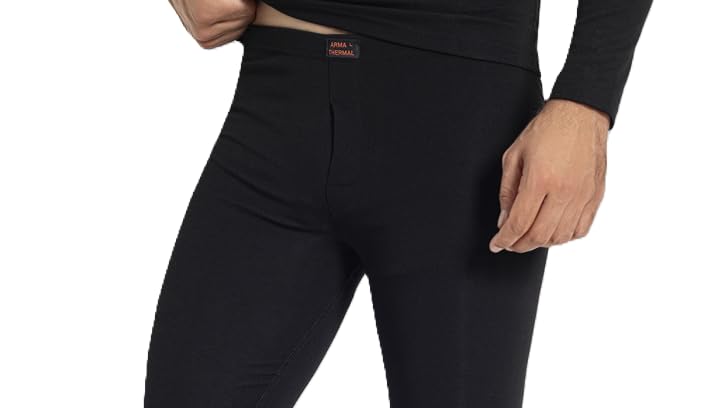 Men's Thermal Base Layer Leggings, Long Johns, Moisture-Wicking Winter Underwear, Made in Turkey, Black3