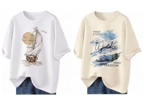 [SnowKiTo] T-shirt��100%�����Y����2���Z�b�g�z���C�g�u���b�N�x�[�W������T�V���c�j���Ĕ����㒅(��A��B,L)