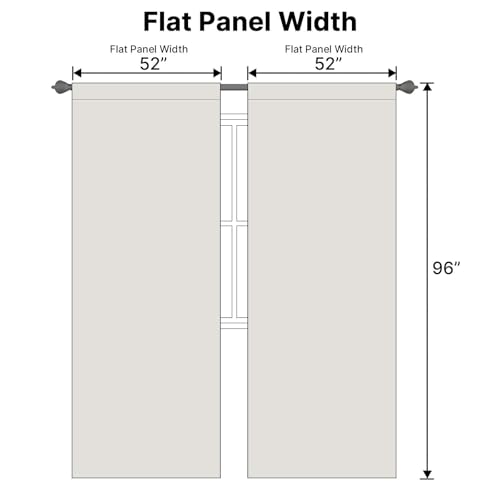 Image of H.VERSAILTEX Blackout Curtains Thermal Insulated Window Treatment Panels Room Darkening Blackout Drapes for Living Room Back Tab /Rod Pocket Bedroom Draperies (2 Panels, Pale Oak, 52 x 96 Inch)