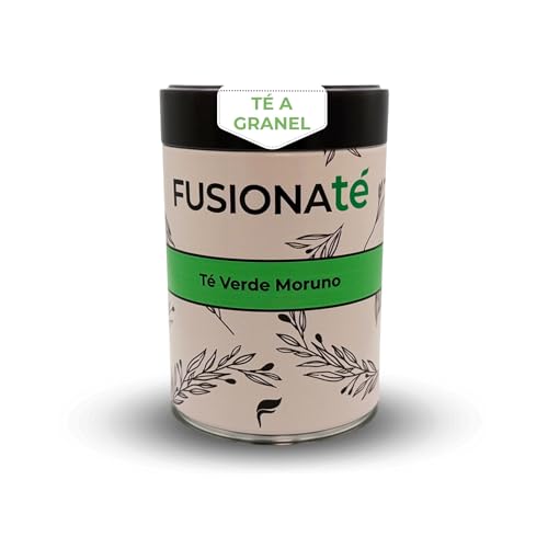 FUSIONATÉ Té Verde Moruno con Hierbabuena a Granel, Lata 150 g de Té Natural Refrescante y Aromático, 100% Natural, Ideal para Infusión Caliente o Fría