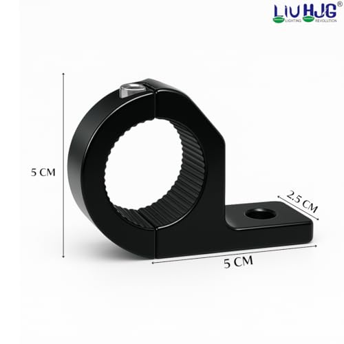 Image of LIU HJG Fog Light Clamp Kit with Rubber Insert - Adjustable Bracket Universal for Motorcycle, Car, Jeep, SUV & Off-Road Vehicles | Durable Aluminum (Pack of 1 Set)
