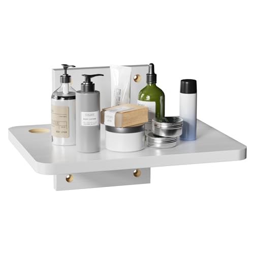 Image of WALI Floating TV Shelf, 1 Tier Projector Shelf for DVD Players, Cable Boxes, Routers, Game Consoles, Living Room Decor Accessories, Wall Mount Shelves Holds Up to 22lbs (CS201NW), 1-Shelf, White