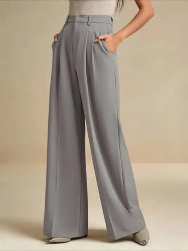 Image of KOTTY Womens Solid Straight fit Pleated Front Office Wear Pant