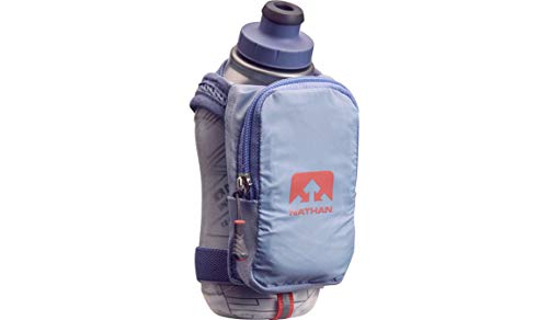 Nathan NS4858 Speedshot Plus Quick Grip 12 oz Insulated Running Water Bottle Flask with Zip Pocket, Kentucky Blue