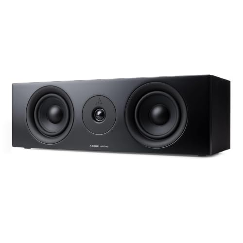 Image of Argon Audio Forus Center Channel Speaker for Home Theatre, Passive 2-Way Hi-Fi, Dual 4 Inch Woofers with Soft Dome Tweeter, 4 Ohm, Shelf Mount Centre Speaker, Black