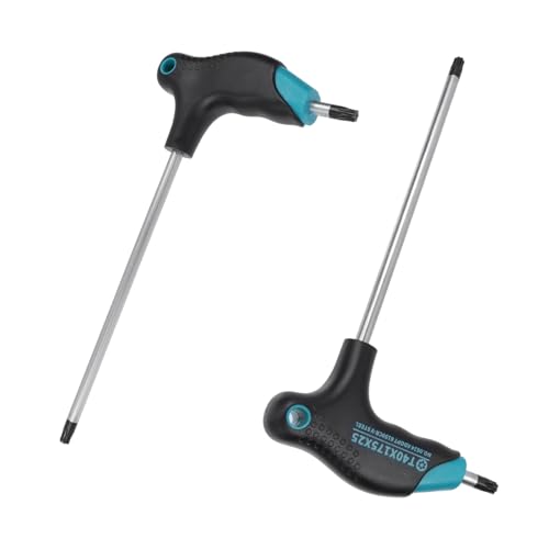 Image of Antrader 2pcs Cr-V Steel T40 Torx Wrench,Dual End Anti Tamper Proof Hex Key | Comfort T-Shaped Anti-Slip Handle,Long Arm Screwdriver,Hanging Hole for Storage