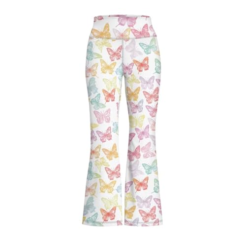Image of Girls Flare Leggings 5-14T Cute Bell Bottoms for Girl Yoga Pants for Gym