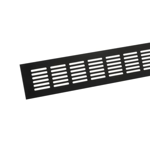 60x400mm Air Vent Cover - Aluminium Ventilation Grille - Black Furniture Grill for Door Wardrobe, Radiator - Image 4