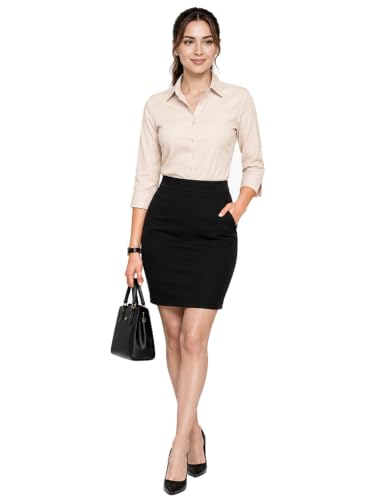 Image of Blue Ronin Womens 3 /4 Sleeve Formal Shirt for Office Wear | Soft Fabric Smart Fit Professional Shirt for Work, Meetings, Corporate & Business Style