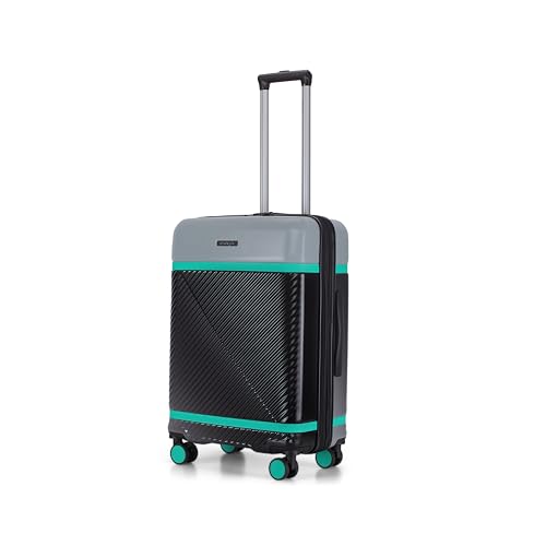 Image of Provogue Linea Hard-Sided PP 65 Cm Trolley Bags for Travel Medium Size | Expandable Luggage Suitcase with 8 Wheels | TSA Lock | 3 Year Warranty (Galaxy Black)