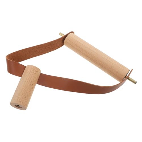 SHINEOFI Soporte para Toallas de Papel de Madera dispensador de Toallas de Papel Soporte de Toalla de Papel montada en la Pared toallero de Papel imitación Cuero. Marrón