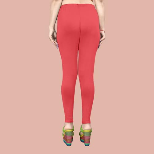 Image of Women's Solid Mid Rise Slim Fit Ankle Length Leggings - Comfortable and Stylish Yoga Pants for Workout, Running and Everyday Wear