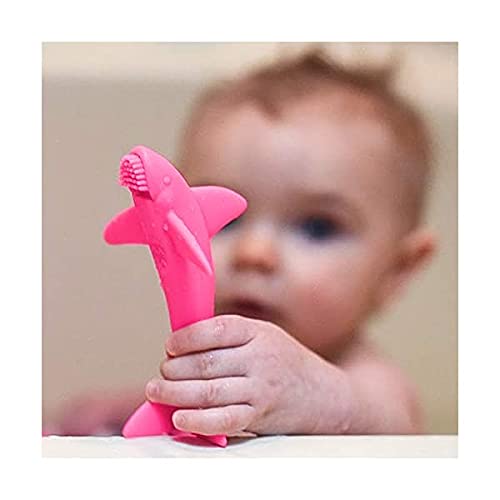 Miniatura 3 de Nuby Grooming Lil Shark Cepillo de dientes masajeador (rosa)