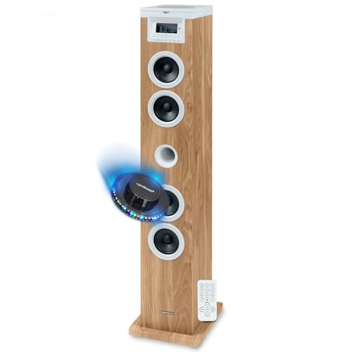 Tour de son Thomson DS121CD Multimedia Bluetooth Lecteur CD télécommande AUX RADIO FM Bois Jeu de lumière LED - vue 2