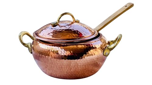 Siviss 3-Piece Dinnerware Set, Traditional Copper Cookware, Dinnerware, Copper Cookware/3 Piece Cookware Set (MİDDLE)