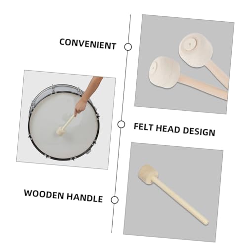 Baquetas de percusión con cabeza de fieltro y mango de madera miniatura 3