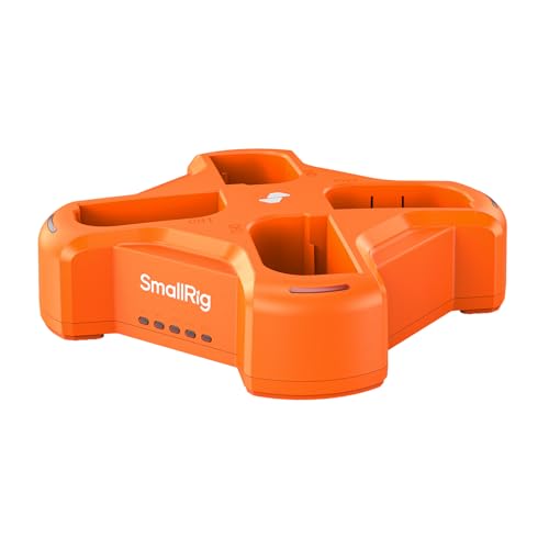 SmallRig LP-E6NH 4チャンネルカメラバッテリー充電器60W急速充電 LEDディスプレイCanonに対応 LP-E6NHバッテリー用コンパクト4チャンネルカメラバッテリー充電器 オレンジ 4838