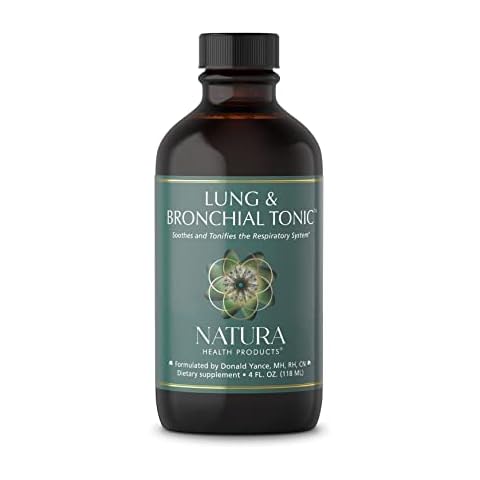 Natura Health Products Lung & Bronchial Tonic - Soothes and Tonifies The Respiratory System - Featuring Mullein Leaf Extract, Thyme, Fenugreek, Lobelia and Plantain (4 Fluid Ounces) Cover