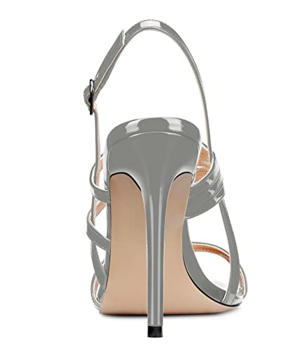 Aachcol Women Strapy Roman Sandals Peep Open Toe Stiletto High Heel Slingback Ankle Strap Party 4 Inches4