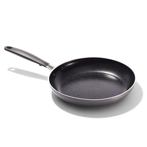 Image of OXO 10” Non-Stick Every Day Frying Pan, BPA-Free Comfort Grip Silicone Handle, Dishwasher & Oven Safe, PFAS-Free Ceramic Skillet, Black