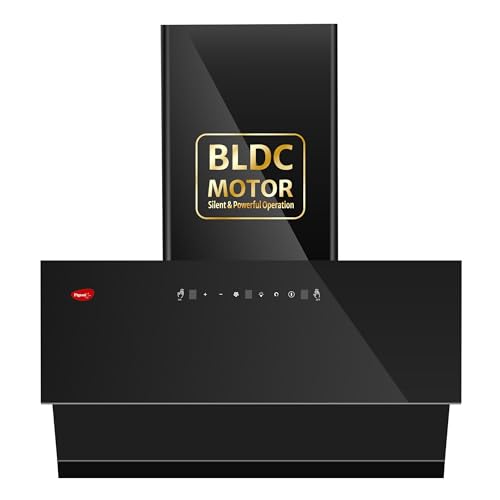 Image of Pigeon Xtream DLX 90 cm BLDC Slant Kitchen Chimney 1500 m3 /hr | Filterless Autoclean Kitchen Chimney | 12 Years Motor and 2 Years Comprehensive Warranty |Black | 9 Speed Touch Control + Motion Sensor