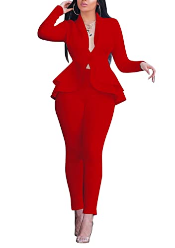 Salimdy 2 Piece Outfits for Women Long Sleeve Dressy Blazer Pants Suits | Business Casual Suits for Women Sexy Two Piece Funeral Church Work Office Interview Graduation product thumbnail 15