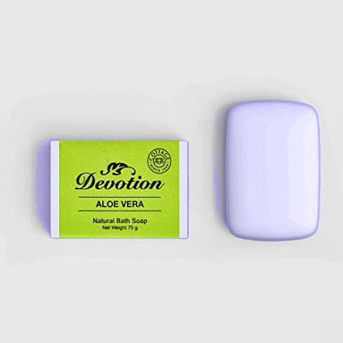 Image of Devotion Aloe Vera Natural Bath Soap | 75g | Pack of 6 | Moisturizing & Soothing | Gentle, Natural Ingredients