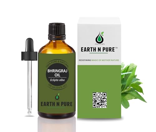 Image of Earth N Pure Bhringraj Oil Natural & Therapeutic Grade for Hair Growth with Glass Dropper - 100 ml