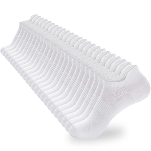 Image of Ankle Socks Women - 6 /12Pairs Men Low Cut No Show Athletics Socks | White Thin Summer Short Low Rise Liner Sport Running Workout Sneaker Lightweight Yogs Pilates Golf Footies Socks Non Slip