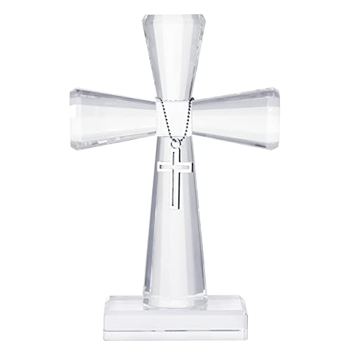 Image of YWHL Handmade Crystal Cross Standing Religious Gifts for Women Men