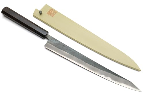 Yoshihiro Kurouchi Black-Forged Blue Steel Stainless Clad Sujihiki Kiritsuke Slicer