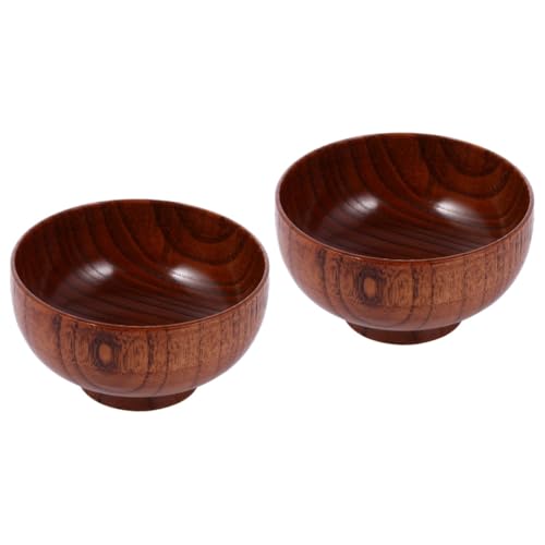 Cabilock 2 Pz Ciotola di Legno Ciotola di Noci di Legno Ciotole per Snack in Legno Contenitori per Pasta Ciotola di Riso in Legno Scodelle per Zuppa di Pasta Stoviglie Legna Verdura Cibo