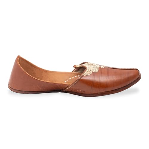 Image of KORAKARI Men's Traditional Leather Punjabi Jutti Comfortable Mojari for Men