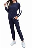 Hotouch Plus Size 2 Piece Outfits for Women Long Sleeve Tracksuit with Pockets Warm Up Sweatsuits...