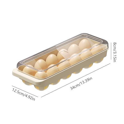 Contenedor de huevos apilable para nevera con tapa protectora y ahorro de espacio 3