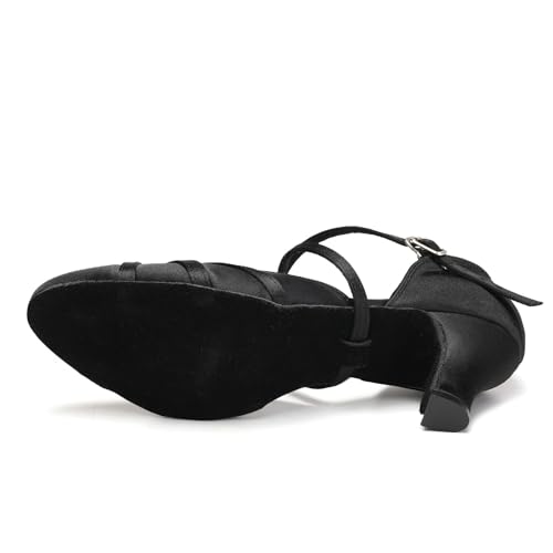 Women's Latin Ballroom Dance Shoes Closed Toe Salsa Waltz Tango Performance Dancing Practice Shoes2