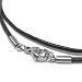 Loralyn Designs 30 Inch Mens Black Leather Necklace Cord (2mm) with Stainless Steel Clasps