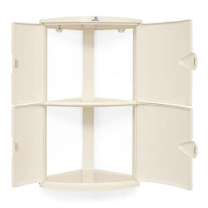 Nilkamal 2 Door Plastic Storage Corner Cabinet | Bathroom| Space & Clothes Organizer| Shelves | Living Room |Multipurpose for Home Kitchen & Office Use Nilkamal 2 Door Plastic Storage Corner Cabinet | Bathroom| Space & Clothes Organizer| Shelves | Living Room |Multipurpose for Home Kitchen & Office Use