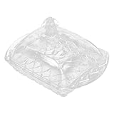 DEARMAMY Caja de Mantequilla de Vidrio Transparente con Tapa Recipiente Reutilizable para Conservar Mantequilla el Hogar Contenedor Práctico y Seguro para Cocina Organizada